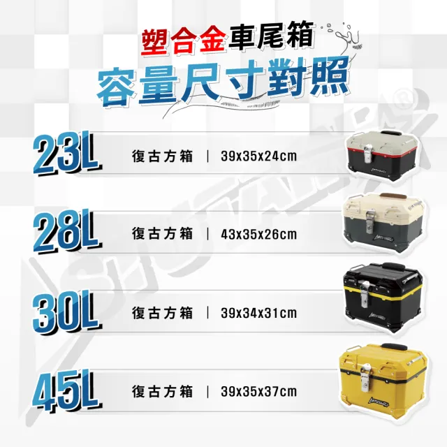 【Astutain】阿斯圖坦 45L 塑合金車尾箱 機車後箱 機車後備箱 機車置物箱 行李箱(內襯+靠背/黑)