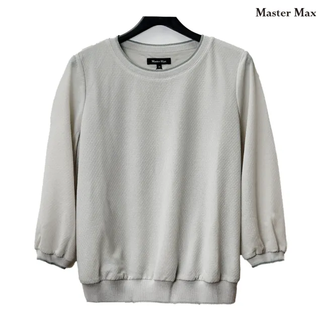 【Master Max】拼接羅紋撞色素面七分袖上衣(8327128)