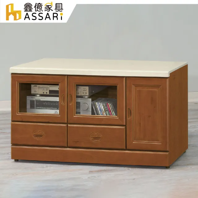 【ASSARI】4尺樟木色石面電視櫃(寬114x深48x高65cm)