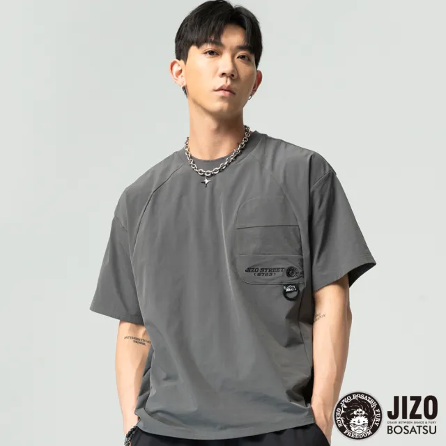【BLUE WAY】男裝 地藏當街黑白筆觸多元素寬版 短袖 上衣-地藏小王