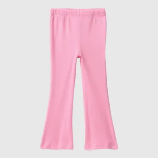 【GAP】女幼童裝 小熊刺繡鬆緊喇叭褲-粉色(525442)