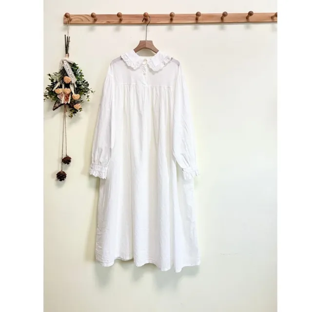 【巴黎精品】現貨+預購 連身裙日系洋裝大尺碼長裙連衣裙A字裙休閒大碼女裝(長袖娃娃領寬鬆女裙子3色a1ja3)