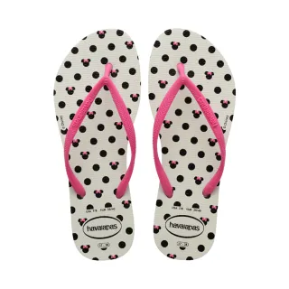 【havaianas 哈瓦仕】拖鞋 女鞋 夾腳拖 迪士尼 米妮 點點 Slim Disney 桃紅 4141203-7026W(哈瓦士)