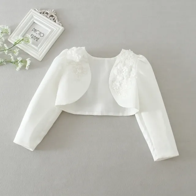 【橘魔法】精緻禮服小外套(長袖外套 婚禮 全家福 攝影 喜宴 花童 禮服搭配 大童 童裝 兒童 女童)