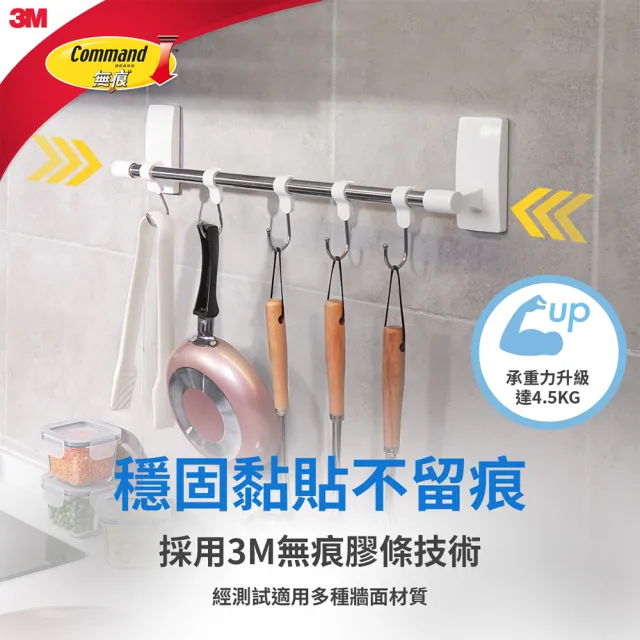 【3M】無痕極淨防水收納系列 多用途排鉤組 免釘免鑽 