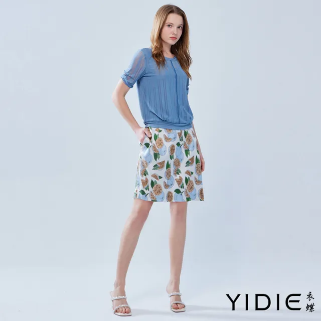 【YIDIE 衣蝶】滿版水果印花短褲-米