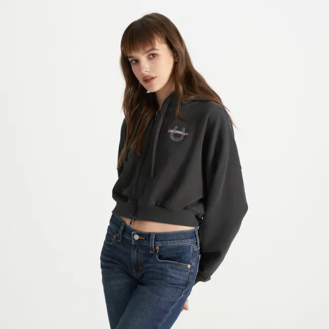 【LEVIS】女款 短版外套 胸口印花  舒適外套  熱賣單品 0016L-0001