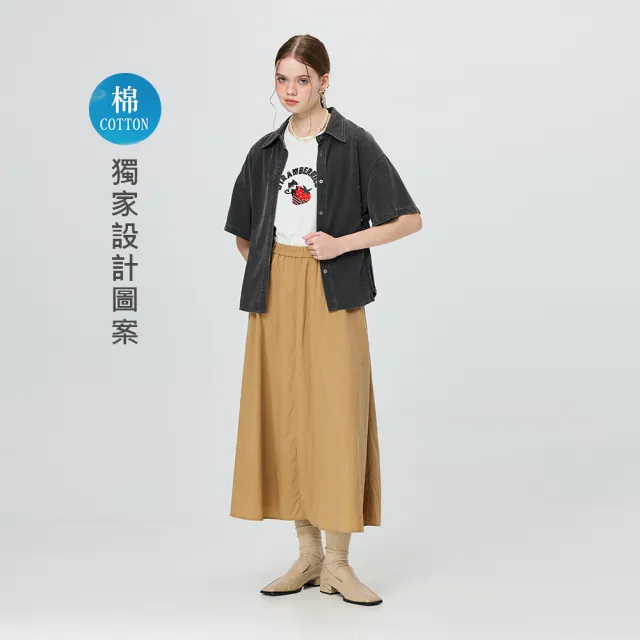 【OUWEY 歐薇】草莓巧克力醬圖案棉質T恤(白；S-L；3252161207)