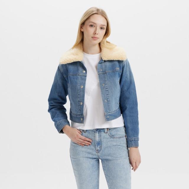 【LEVIS】女款 毛領短版外套 可拆式衣領 牛仔外套 熱賣單品 001CJ-0000