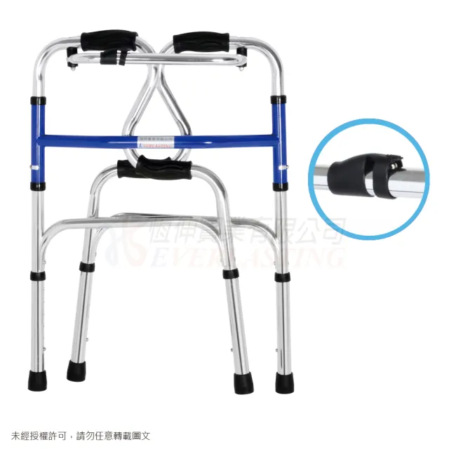 【恆伸醫療器材】助行器 ER-3133 R型 + 3吋直向輔助輪&帶輪輔助器(藍/黑 隨機出貨)