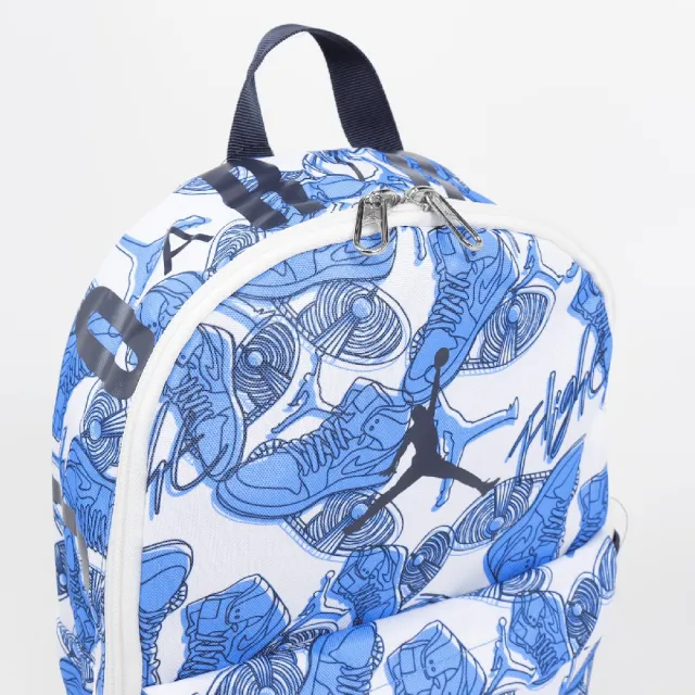 【NIKE 耐吉】後背包 Air Jordan Mini 兒童款 女款 藍 白 雙肩包 書包 包包 後背小包(JD2523016TD-005)