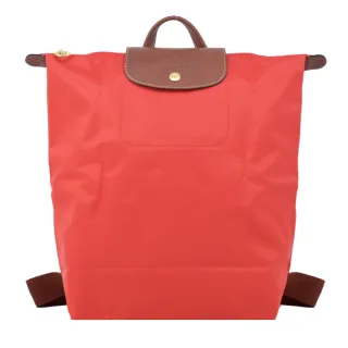 【LONGCHAMP】LE PLIAGE系列再生尼龍摺疊後背包(中/番茄紅)