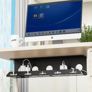 【Cam】家用免釘桌下理線器 電腦桌底插排插座固定器 路由器線材繞線器 桌下置物架收納器 理線架