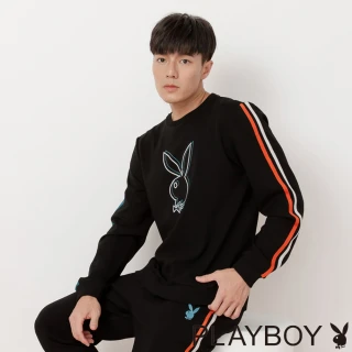 【PLAYBOY】袖拼雙色出芽上衣(黑色)