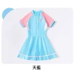 【橘魔法】愛心LOVE前拉鍊連身泳衣(內有安全褲 女童 泳裝 青少女 學生 快乾 速乾 童裝)