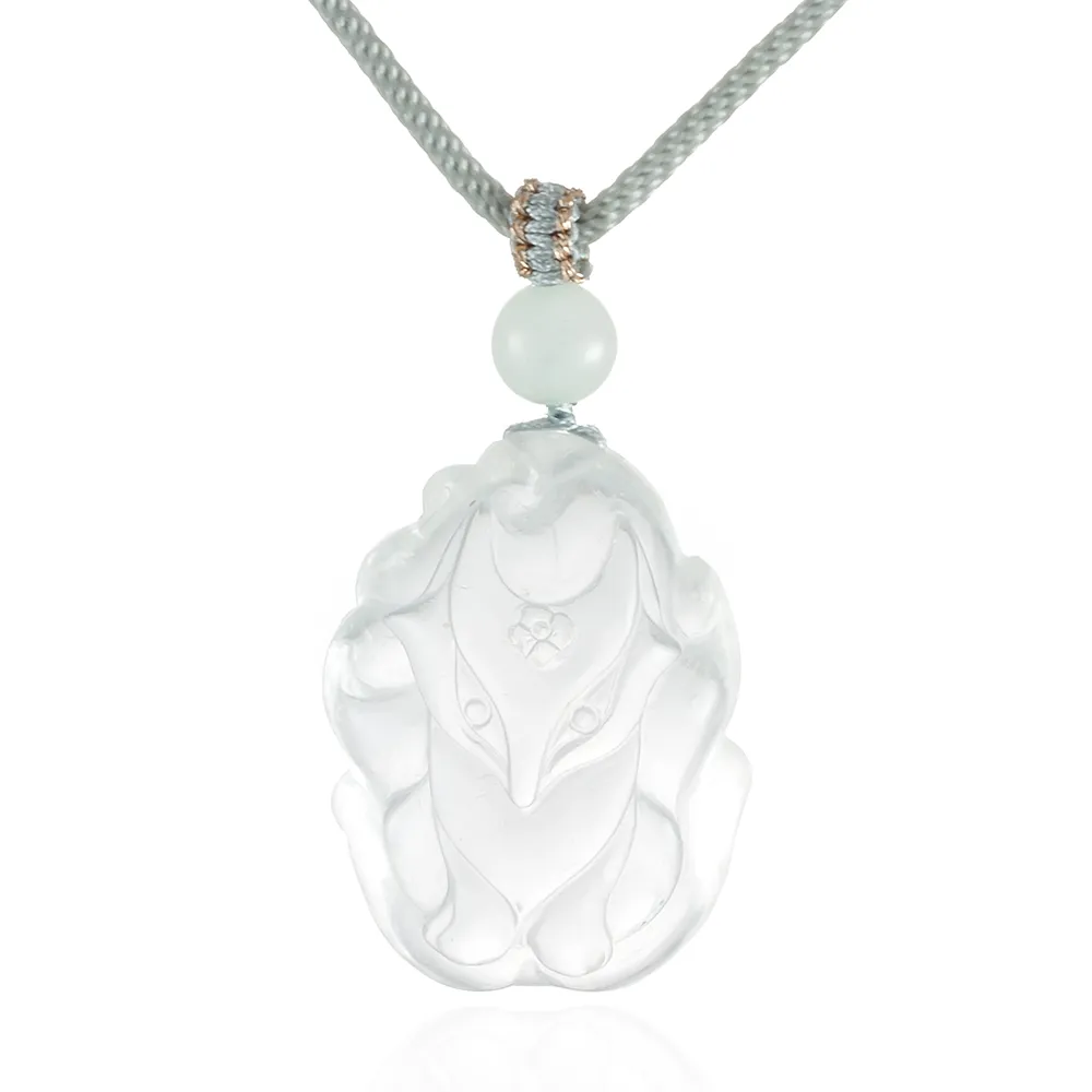 【Woogie武吉珠寶】高冰淨透白水晶雕刻九尾項鍊(四款可選)