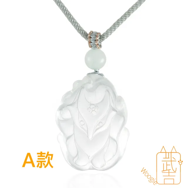 【Woogie武吉珠寶】高冰淨透白水晶雕刻九尾項鍊(四款可選)