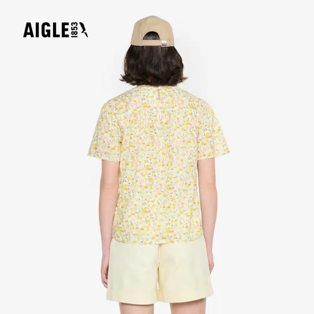 【AIGLE】女 LIBERTY有機棉風格短袖罩衫｜AG-FAV03(LIBERTY 女襯衫 有機棉 罩衫)