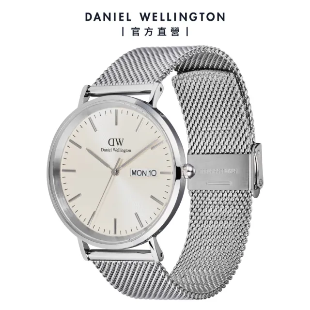 【Daniel Wellington】Classic 40mm Day Display 金屬編織錶(三色任選)
