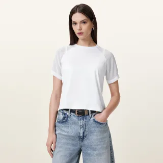 【ALLSAINTS】ANNIE 拼接修身短袖T恤-白 W005JC(修身版型)