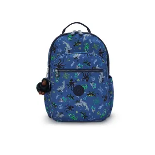 【KIPLING官方旗艦館】『首爾包』海洋印花機能手提後背包-SEOUL LAP