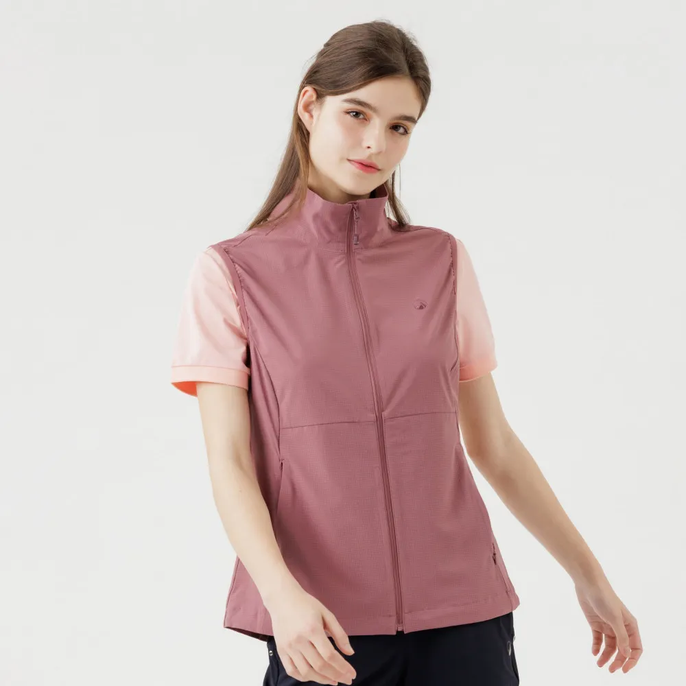 【Hilltop 山頂鳥】超潑水防蚊彈性背心 女款 玫瑰棕｜PS03XF28ECH0