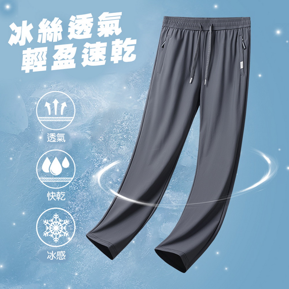 【B+ 大尺碼專家】現貨-大小尺碼-抗UV 排汗 平口 冰絲 運動 長褲(0204232)