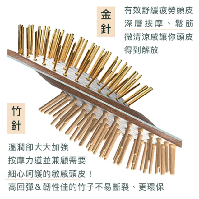 【台隆手創館】Uffy無非遠紅外線按摩梳-胡桃木金針