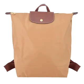 【LONGCHAMP】LE PLIAGE系列再生尼龍摺疊後背包(中/小鹿棕)