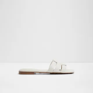 【ALDO】GOTOSANDAL-日常百搭寬帶皮革編織設計涼拖鞋-女鞋(白色)