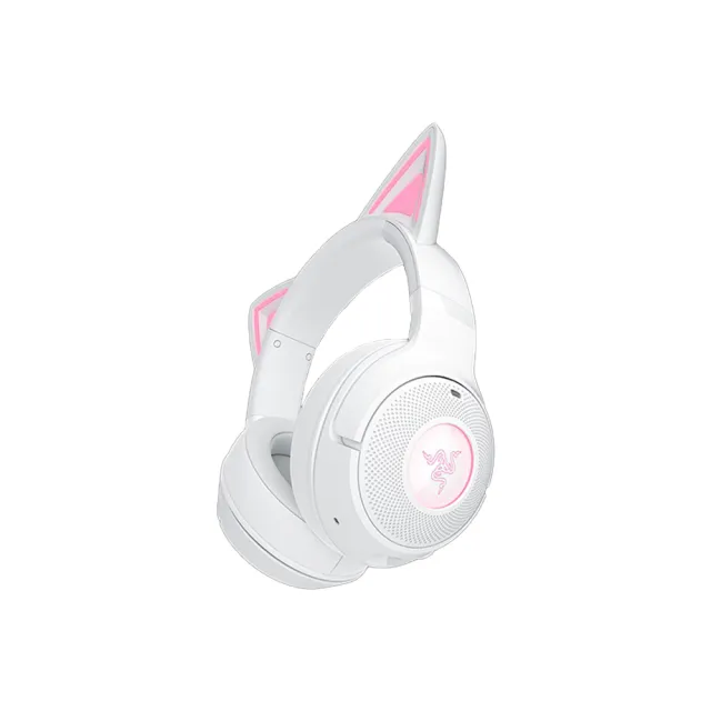 【Razer 雷蛇】北海巨妖  Kitty V2 BT 無線藍芽RGB遊戲耳麥-白色