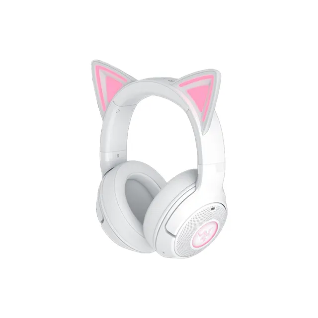 【Razer 雷蛇】北海巨妖  Kitty V2 BT 無線藍芽RGB遊戲耳麥-白色
