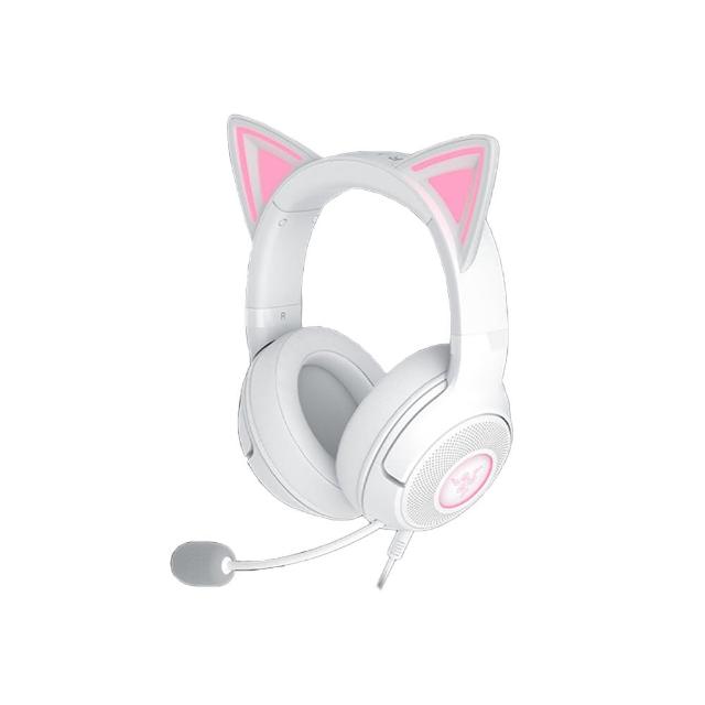 【Razer 雷蛇】北海巨妖 Kitty V2 有線RGB遊戲耳麥-白色