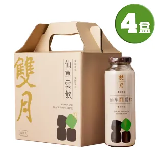雙月食品社-仙草雲飲禮盒4盒(共24瓶;240gX6瓶/盒;仙草黑木耳飲;送禮推薦)