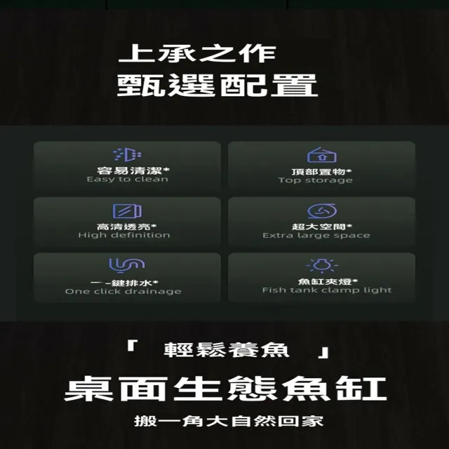【最萌寵物用品店】亞克力桌面生態魚缸 底部排水 高清透明 烏龜缸 預售12工作天(長60*寬30*高29 半蓋*2)