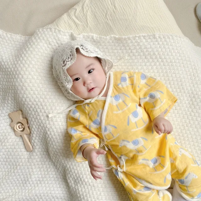 【Baby 童衣】新生兒紗布衣 男寶寶女寶寶純棉紗布蝴蝶衣 初生兒紗布嬰兒哈衣(共６色)