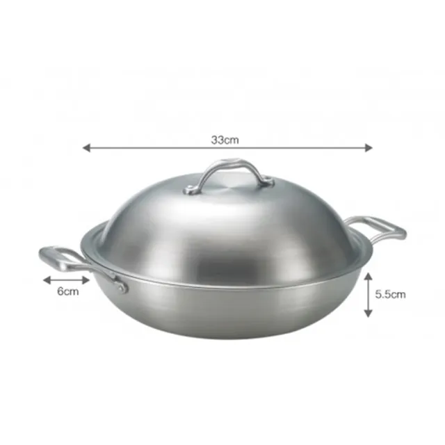 【SAN-YEH 三葉鍋具】316健康概念養生33cm美式平炒鍋雙耳(33cm平炒鍋雙耳)