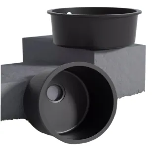 【Gtrefa旗艦店】石英石圓形水槽 無龍頭基礎款(水槽 洗碗槽 嵌入水槽 廚房水槽 吧檯水槽 預購15天)