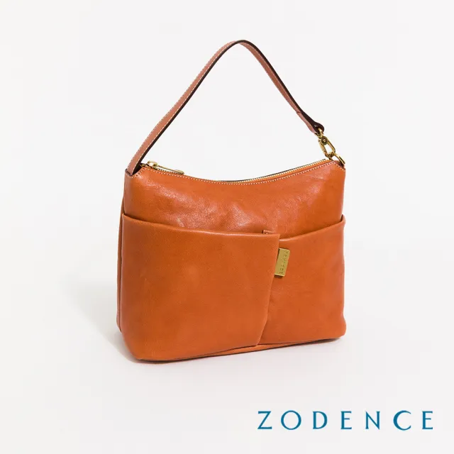 【ZODENCE 佐登司】NUR義大利植鞣革手提斜背包(經典駝)