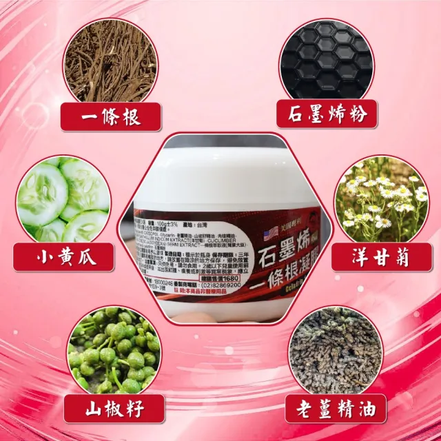 【湠佶】石墨烯一條根凝膠膏 添加山椒老薑精油 按摩推拿(美國熱感專利舒固得 SGS檢驗通過)