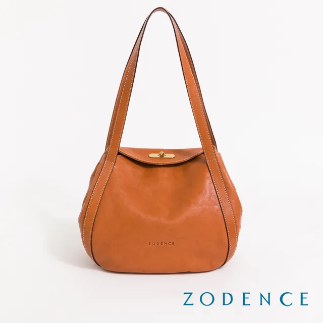 【ZODENCE 佐登司】LUCY義大利植鞣革肩背燈籠包(經典駝)
