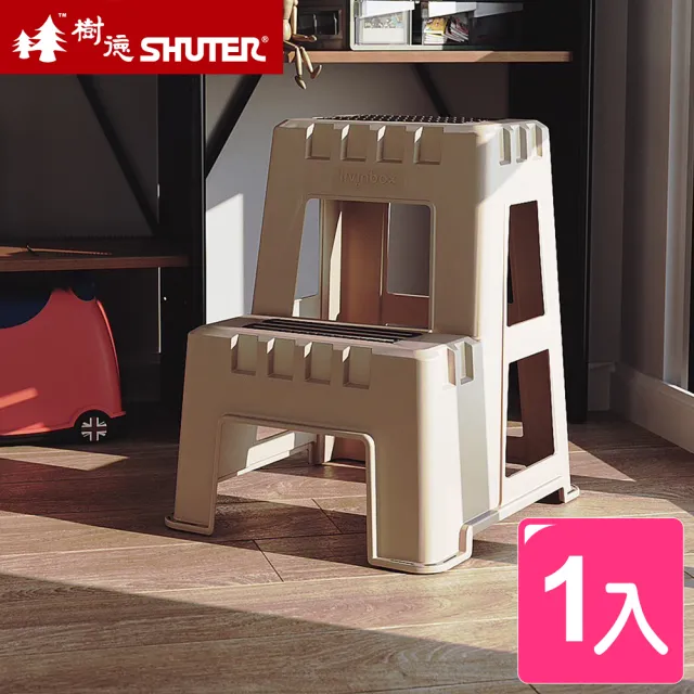【SHUTER 樹德】魔豆止滑登高椅-高度60.4cm(大掃除高處清潔、耐重工作梯、洗車梯、防滑居家墊腳凳 CH60)