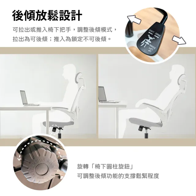 【林製作所】人體工學透氣辦公椅-可後仰-有頭枕(雙色可選 電腦椅 電競椅 升降椅 學習椅 旋轉椅 網椅)
