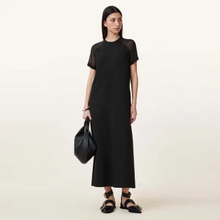 【ALLSAINTS】ANNIE 拼接修身短袖T恤式洋裝 W278DC(修身版型)