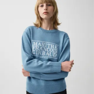 【MARITHE FRANCOIS GIRBAUD】官方旗艦 經典LOGO針織上衣 MFG(天藍L)