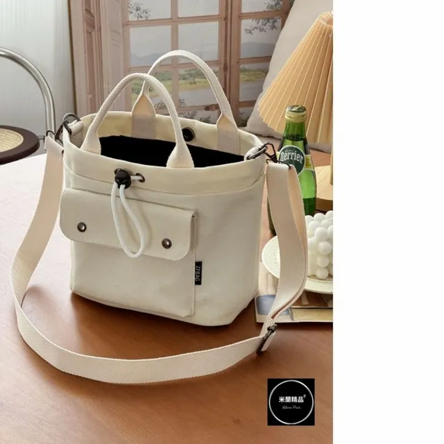 【米蘭精品】現貨+預購 帆布包肩背包托特包側背包單肩背包休閒隨身女包包(多功能加厚帆布3色74jn19)