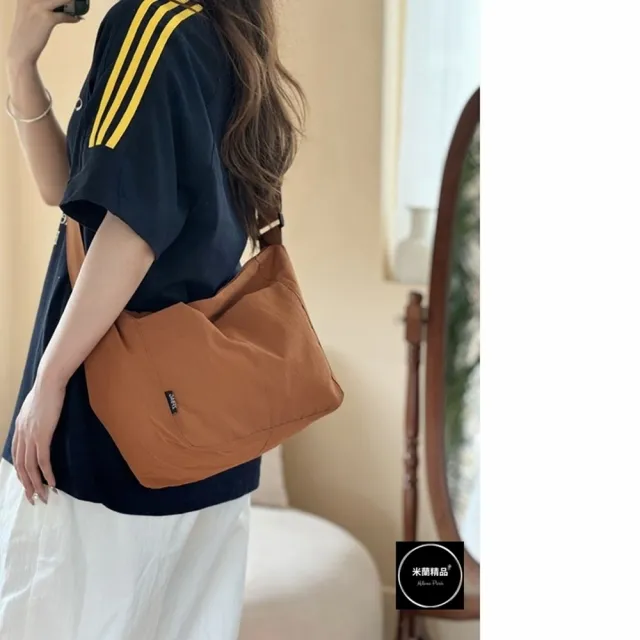【米蘭精品】現貨+預購 帆布包肩背包托特包側背包單肩背包休閒隨身女包包(日系純色簡約文藝4色74jn39)
