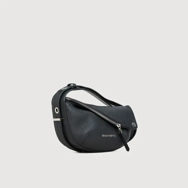 【BRAUN BUFFEL 德國小金牛】佩塔斯 小斜背包-黑色(BF864-51-BK) 女包送禮推薦