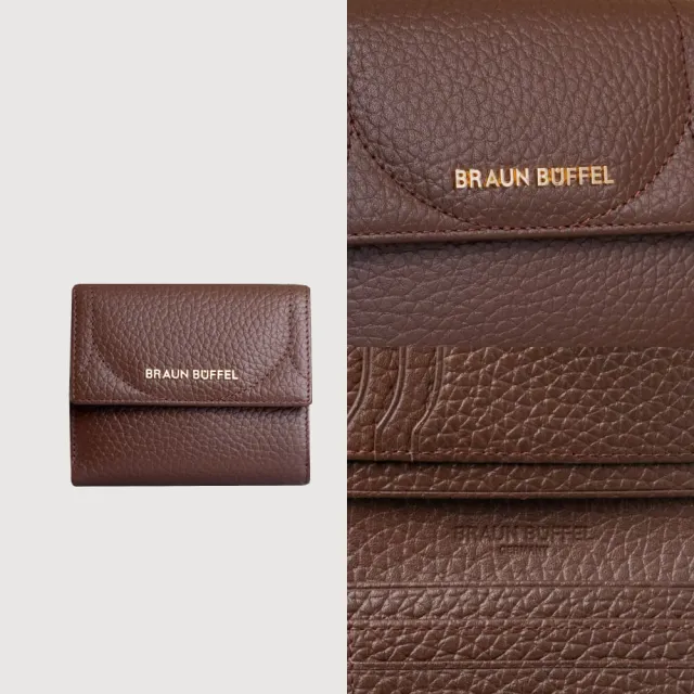 【BRAUN BUFFEL 德國小金牛】諾蒂斯 8卡兩折短夾-培土棕(BF863-404-POS) 錢包送禮推薦