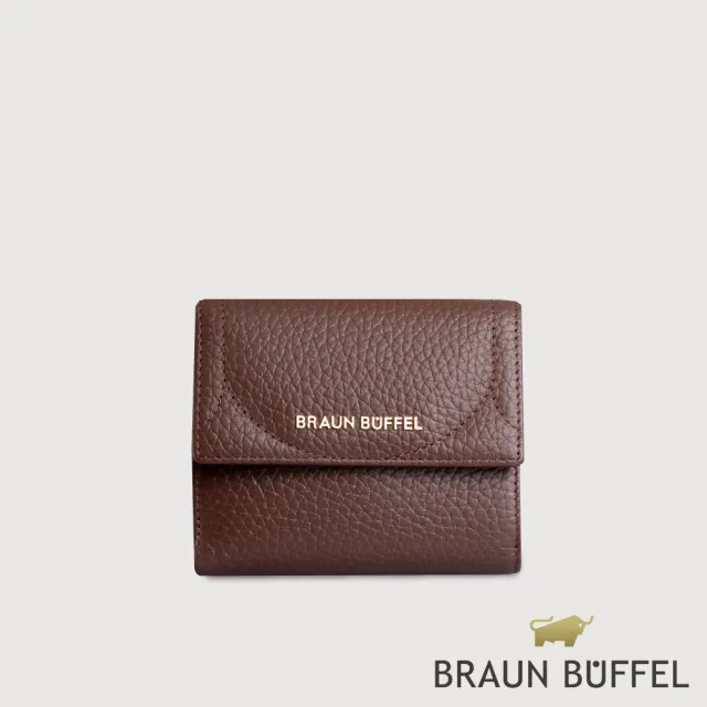 【BRAUN BUFFEL 德國小金牛】諾蒂斯 8卡兩折短夾-培土棕(BF863-404-POS) 錢包送禮推薦